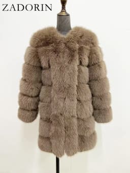 ZADORIN Winter New Long Furry Faux Fur Coat Jackets Woman Thick Warm Fluffy Faux Fur Jacket Causal Party Overcoat Streetwear