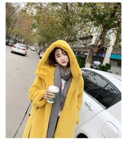 Women Faux Fur Maxi Jacket Thick Y2k Autumn Winter Maxi Coat Long Warm Luxury Belt Fur Black Parkas Bontjas Furry Outerwear