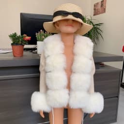 2025 New Children's Fur Cardigan Girls Autumn/Winter Fashion Faux Fur Knitted Cardigan Hot Selling Faux Fox Fur Cardigan Girls