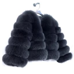 Fashion Short Faux Fox Fur Jacket for Women Winter Multi Color Thick Warm Long Sleeve Outerwear Woman Elegant Cozy Plush Jacket