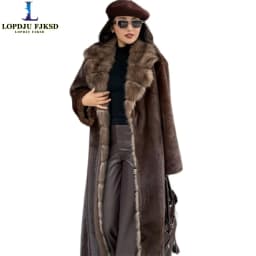 Winter Women High Quality Faux Fur Coat Luxury Long Fur Coat Lapel OverCoat Thick Warm Plus Size Female Plush Coats