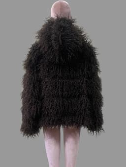 Nerazzurri Winter Short Oversized Warm Shaggy Fuzzy Striped Faux Mongolian Fur Coat Women High Quality Fluffy Hooded Jacket 2026