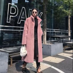 Long Faux Fur Coat Women Fashion Solid Color Artificial Mink Fur Jacket Winter Thick Warm Velvet Plush Overcoat Female Clothing