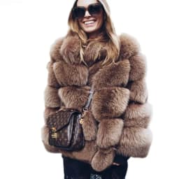Women Faux Fur Fox Coats Short Coat Jackets Elegant Autumn Winter Jacket Furry Outerwear Elegant Splice Thick Warm Coffe Coats
