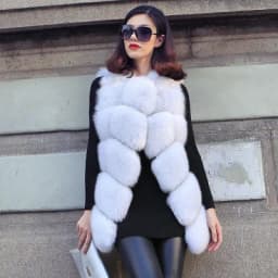 HJQJLJLS 2021 Winter New Women Long Warm Faux Fox Fur Vest Woman Fluffy Artificial Fur Coat Female Fake Fur Sleeveless Jacket