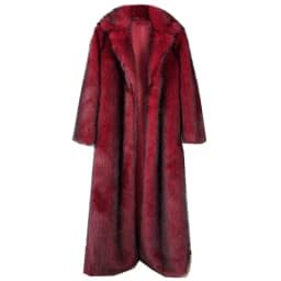 DEAT 2025 winter new fashion high quality Fox Faux Fur long Coat for Women Suit Collar solid color thick warm jacket 11A06914