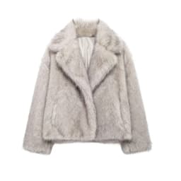 Women's Thick Warm Faux Fur Jacket, Long Sleeve Coat, Lapel Collar, Female Outerwear, Chic Tops, Fashion