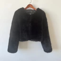 Lconic Street Fashion Luxury Brand Gardient Cropped cropped Faux Fur Coat Women Winter Hot Cool Girls Fluffy Short Fur Jacket