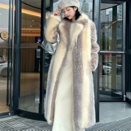 Winter Women High Quality Faux Fox Fur Coat Luxury Long Fur Coat Lapel OverCoat Thick Warm Female Plush Coats