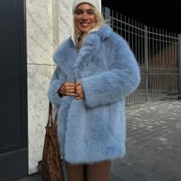 Tuularose Women Elegant Faux Fur Coat Warm Fluffy Loose Long Sleeve Lapel Jacket Fall Winter Fashion High Street Lady Outerwear
