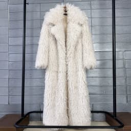 LANMREM Colorful Women's Furry Coat Rose Pink Faux Fur Coat Suit Collar Autumn Winter Thick Cardigan Long Overcoat Chic 2DB5859