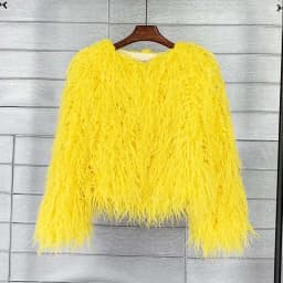 LANMREM Fashion Imitation Fur Coat Women's O-neck Long Sleeves Bright Color Elegant Coats Party Clothes Autumn Winter New 2Z2561