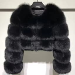Women Faux Fox Fur Coat Solid Short Jacket V Neck Solid Long Sleeve Thick Warm Fur Office Lady Elegant Casual 2026 Autumn Winter