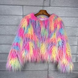 Women Imitation Sheep Faux Short Coat Thermal Slim Fit Loose Elegant High Street Button Jacket Round Neck 2026 Winter Outwear