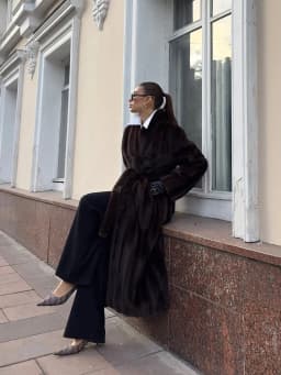 Brown Lace Up Faux Fur Coat Women Fashion Casual Full Sleeve Fluffy Loose Striped Long Coats Lady Winter Daily Street Jacket