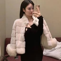 2026 Elegant Cropped Faux Fox Fur Coat for Women Autumn Winter Fashion Fluffy Cuff Warm Jacket Female Soft Cozy Plush Outerwear