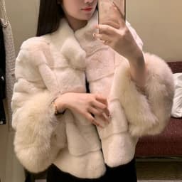 2026 Elegant Cropped Faux Fox Fur Coat for Women Autumn Winter Fashion Fluffy Cuff Warm Jacket Female Soft Cozy Plush Outerwear