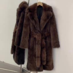 OFTBUY Women's New Autumn Winter Faux Fur Long Coat Notched Lapel Belted Gradient Faux Fur Jacket Thick Warm Clothes Outerwear