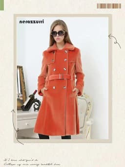 Nerazzurri Spring Long Trench Coat for Women Fashion Autumn Double Breasted Casual Slim British Style Orange Faux Fur Overcoat