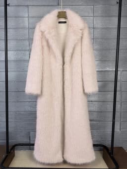 ZADORIN 130cm Super Long Fluffy Faux Fur Coat Woman Jacket Winter Lapel Thicken White Faux Fur Coats Jacket for Women Outerwears