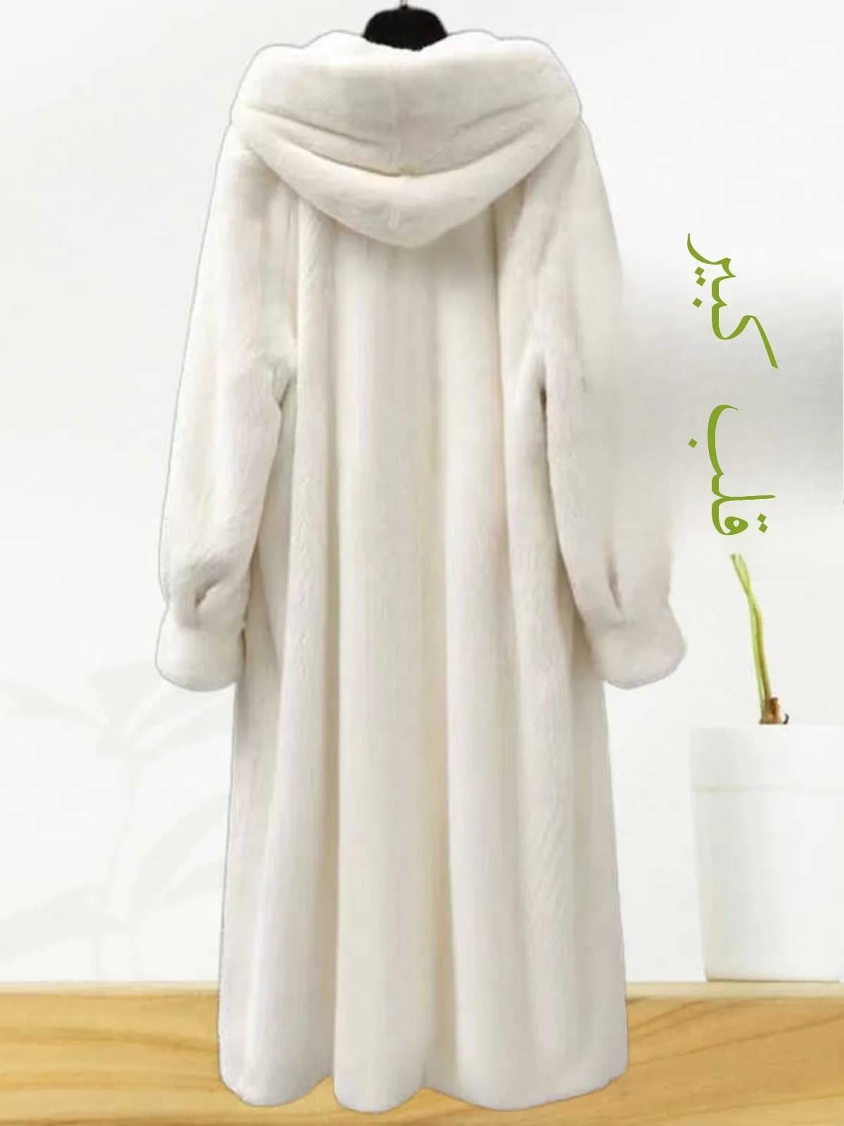 Autumn Winter Thickened Plush Coat Women's Loose Fit Hooded Knee-Length Medium-Length Dopaamine Style Faux Fur Jacket