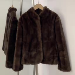 OFTBUY Women's New Autumn Winter Faux Mink Fur Coat Stand Collar Short Plush Luxury Vegan Fur Jacket Fake Fur Outerwear