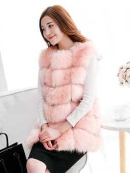 ZADORIN Fashion Female Fur Waistcoat Winter Warm Faux Fox Fur Vest Women High-Grade Cappa Fashion O-Neck Long Fur Coat Cardigan