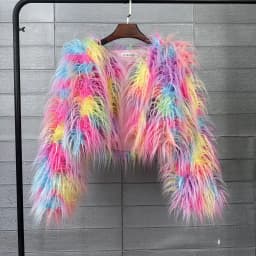 Short Coat Women Faux Fur Coats Jackets V Neck Thick Warm Y2k Streetwear Jacket Elegant Work Outerwear Autumn Winter 2026