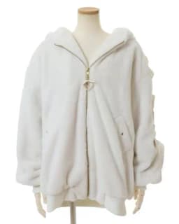 Lautaro Autumn Winter Thick Warm Sweet Cute Pink Faux Fur Coat Hoodie Women with Bunny Ears Lace Up Loose Clothes Fluffy Jacket