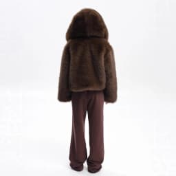 Women Faux Fur Short Coats Solid Hooded Jackets Long Sleeves Covered Button Thick Straight Office Lady Casual 2026 Autumn Winter