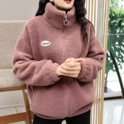 Women's Short Fleece Lined Thickened Woolen Coat Spring Autumn Winter Loose Fashionable Warm Cotton Jacket Top