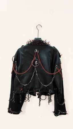 vintage Leather jacket Gothic Leather jacket Punk Leather jacketoversizeLeather jacket Rivet Leather jacket skull Leather jacket