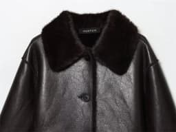 Women's Jacket 2025 Autumn/Winter New Arrivals Dark Brown Long-Sleeve Faux Leather Reversible Jacket Stylish and Unique