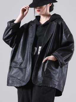 Amax luluE 2025 Autumn England Designer Womens Black Faux Leather Jackets Loose Casual Biker Coat Females Harajuku Pu Streetwear
