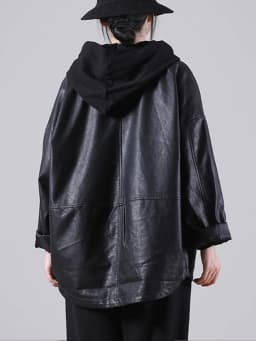 Amax luluE 2025 Autumn England Designer Womens Black Faux Leather Jackets Loose Casual Biker Coat Females Harajuku Pu Streetwear