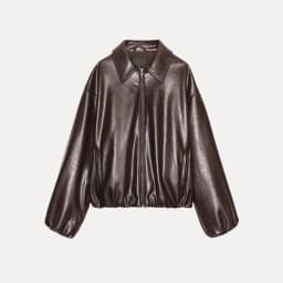 Ele Leatherette Pilot Jaet Women's Faion Autumn 2025 Z Stand Fit ort Outerwear European Sle Ladies Coat