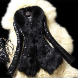 Autumn Women Faux Fur Coat Jacket Large Size 2025 Female Slim Fit Zipper PU Leather Fluffy Patchwork Short Winter Warm Outerwear