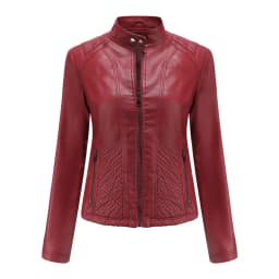 Leather Jacket Women New Spring Autumn Jackets Ladies Motorcycle Large Size Stand Collar PU Leather Jacket Female Outerwear 3XL
