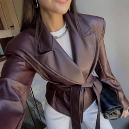 Autumn Winter Women'S Clothing Motorcycle Cool Strap Temperament Leather Jacket 2025 New Women With Belt Biker Jacket Women Coat