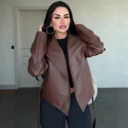 Autumn Winter Women'S Clothing Motorcycle Cool Strap Temperament Leather Jacket 2025 New Women With Belt Biker Jacket Women Coat