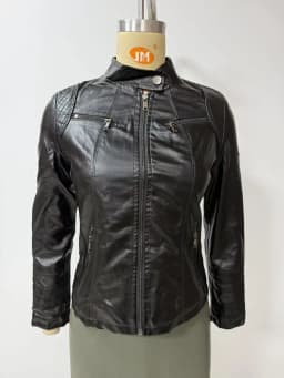 Faux Leather Motorcycle Jacket for Women, Female Coat, Moto Biker, Purple, Black, Zipper windproof jacket leather jacket