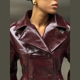 Fashion Women PU Leather Skirts Set Turn-down Collar Double Breasted Waisted Coat Mini Skirt Women High Street Solid Spring Sets