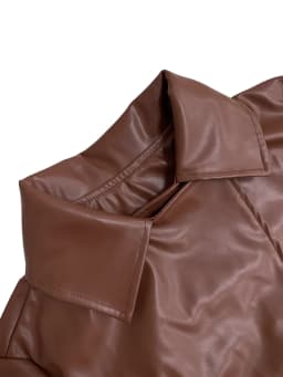 Faux PU Leather Coats Women Single Breasted Long Coat Turn Down Collar Y2k Streetwear Jackets Splice Open Stitch 2025 Jacket