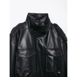DUOPERI Women's Fashion With Pockets PU Black Jackets High Street High Neck Long Sleeves Coats Female Elegant Chic Lady Outfits