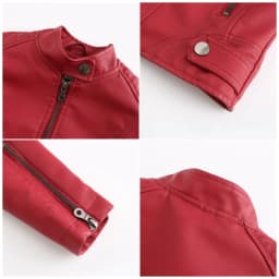 Women Leather Jacket 2025 Spring Autumn Black PU Leather Coat Stand-up Collar Motor Biker Jacket