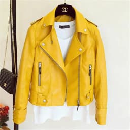 Spring Autumn Slim Lapel Leather Jacket Women Short Pu Leather Jacket Korean Ladies Locomotive Clothing Female Outerwear Tops