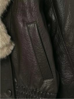 2026 Winter Women Loose Faux Leather Jacket Fashion Removed Big Fur Collar Causal Coat High Street Double Breasted Outwear