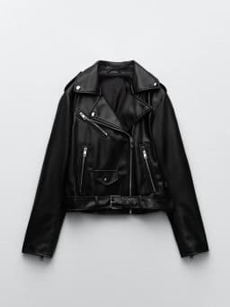 Ailegogo Streetwear Women Slim Fit Black Pu Faux Leather Jacket with Belt Spring Female Motorcycle Biker Zipper Coat Outwear