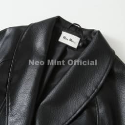 Neo Mint Trendy 2026 Black Shawl Collar Faux Leather Coat Women Autumn Belted Coat Brand Hot Fashion Girls PU Leather Jackets