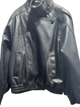 ZARluvip Long Sleeve Stand Collar Faux Leather Jacket Motorcycle Style Women's Outerwear Casual Straight Cut Winter New